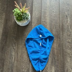 Microfiber quick dry hair wrap towel blue B12